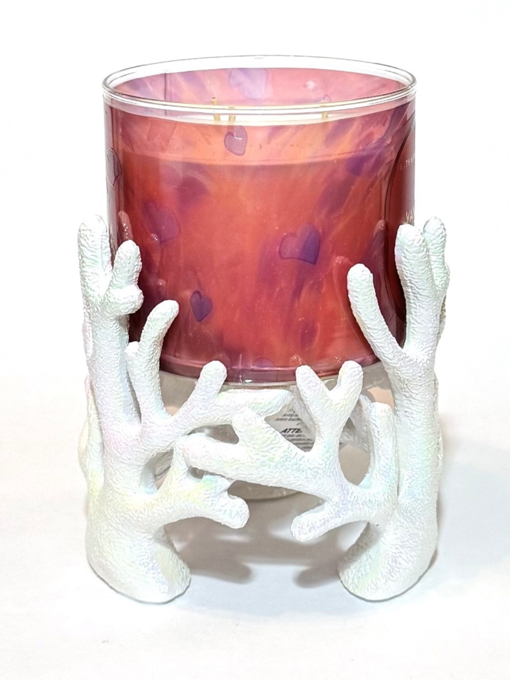 IRIDESCENT CORAL 3-Wick Candle Holder